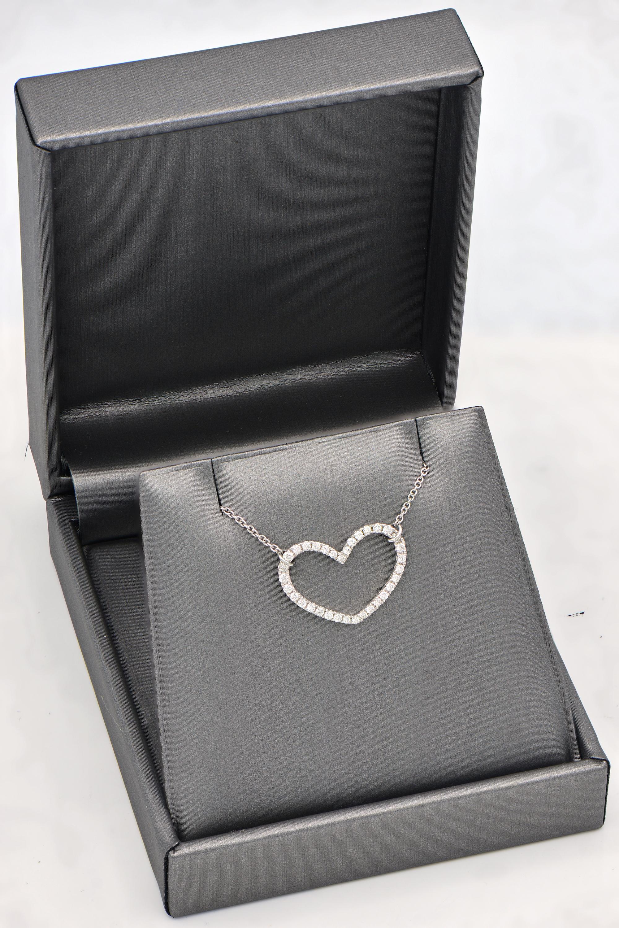 Contemporary Diamond Heart Necklace For Sale