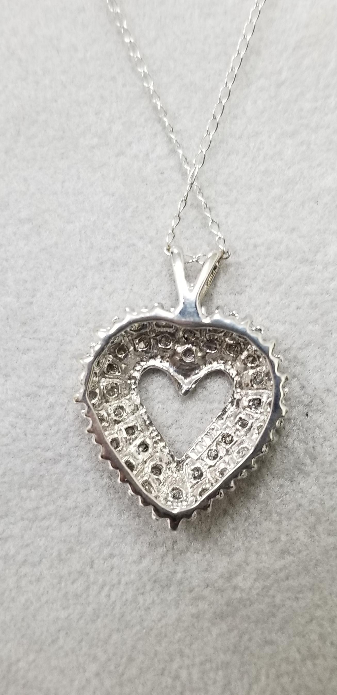 Contemporary Diamond Heart Necklace For Sale