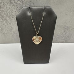 Diamond Heart Necklace in 10kt Yellow Gold – 0.07ctw Adjustable 15–17 Inches