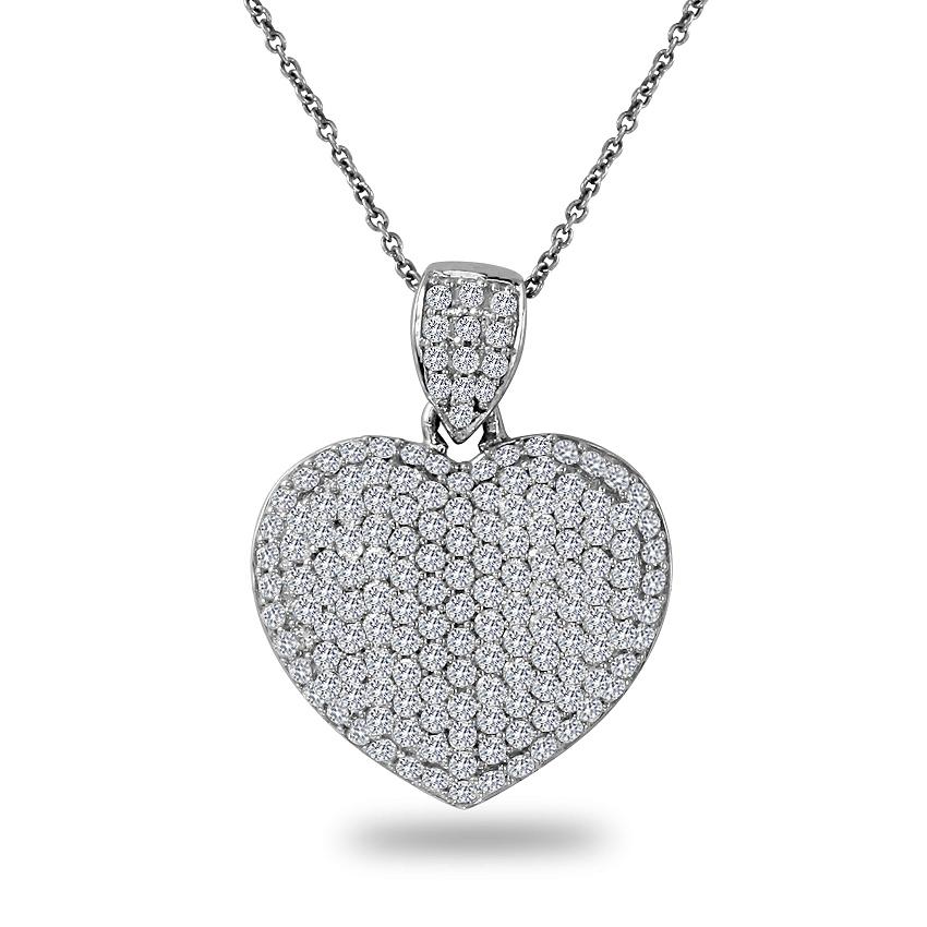 Ciondolo a cuore con diamante da 1,34 carati. In condizioni Nuovo in vendita a Los Angeles, CA