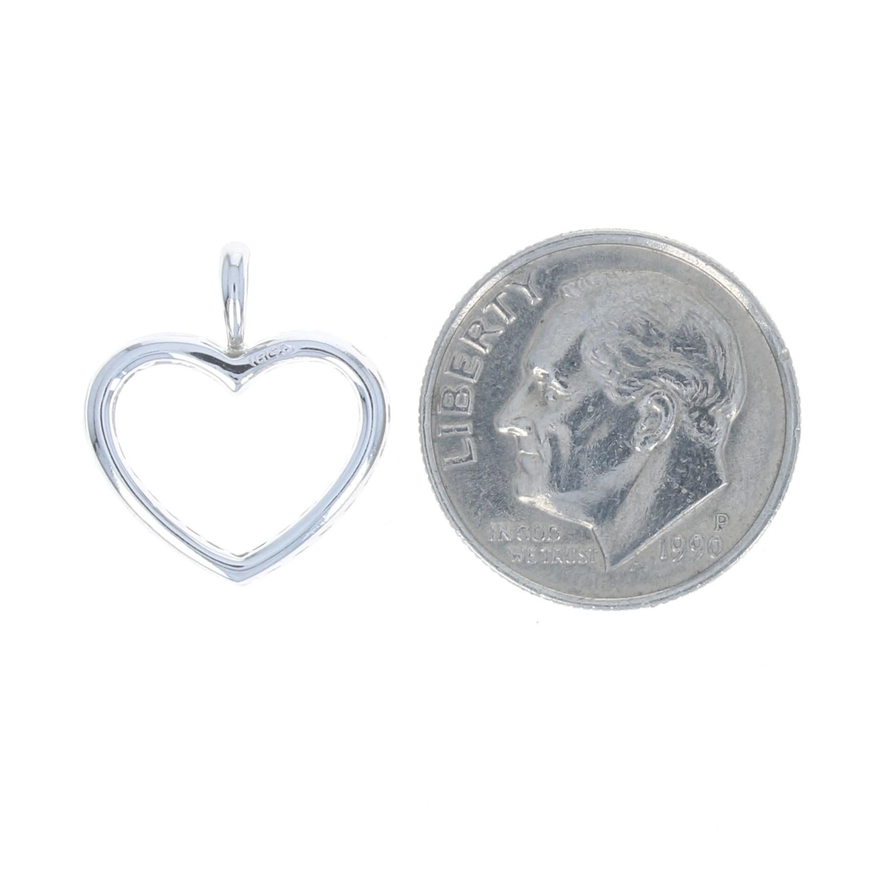 Diamant-Herz-Anhänger, 14k Weißgold runder Brillant .12ctw (Rundschliff) im Angebot