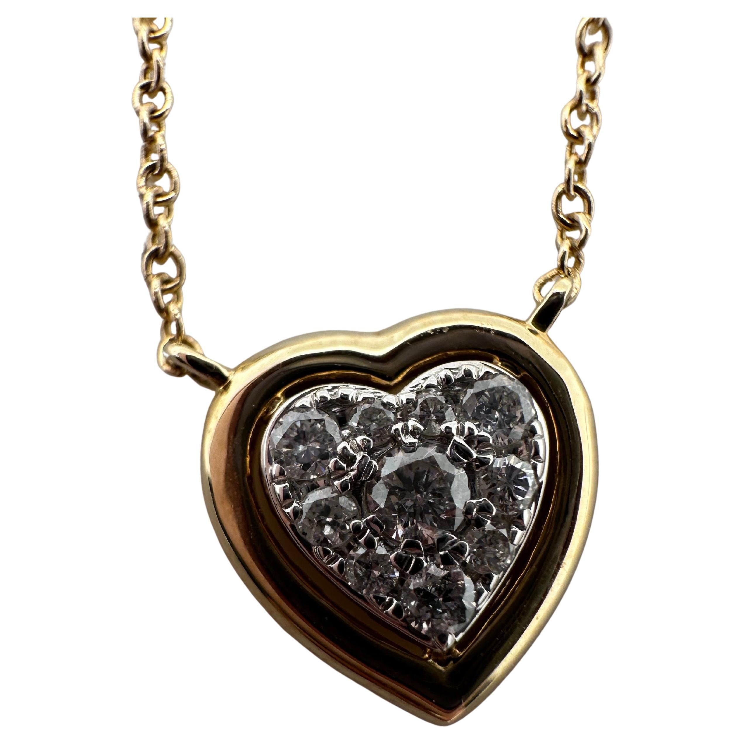 Diamond heart pendant necklace 14KT gold