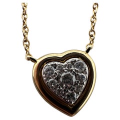 Diamond heart pendant necklace 14KT gold