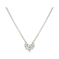 Diamond Heart Pendant Necklace .65 Carat
