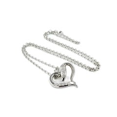 Diamond Heart Pendant Necklace in 14k White Gold
