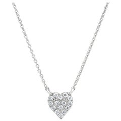 Luxle Diamond Heart Pendant Necklace in 18K White Gold