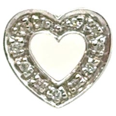 Diamant-Herz-Anhänger-Halskette Mined .15ct 14K Weißgold Floating Vanishing Cha