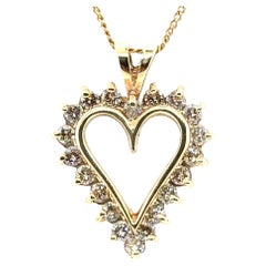 Diamant-Herz-Anhänger Halskette Natural Mined 1ct Mother's Day Gelbgold