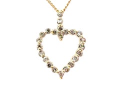 Collier pendentif coeur en diamant Nature Mined .50ct Mother's Day Yellow Gold