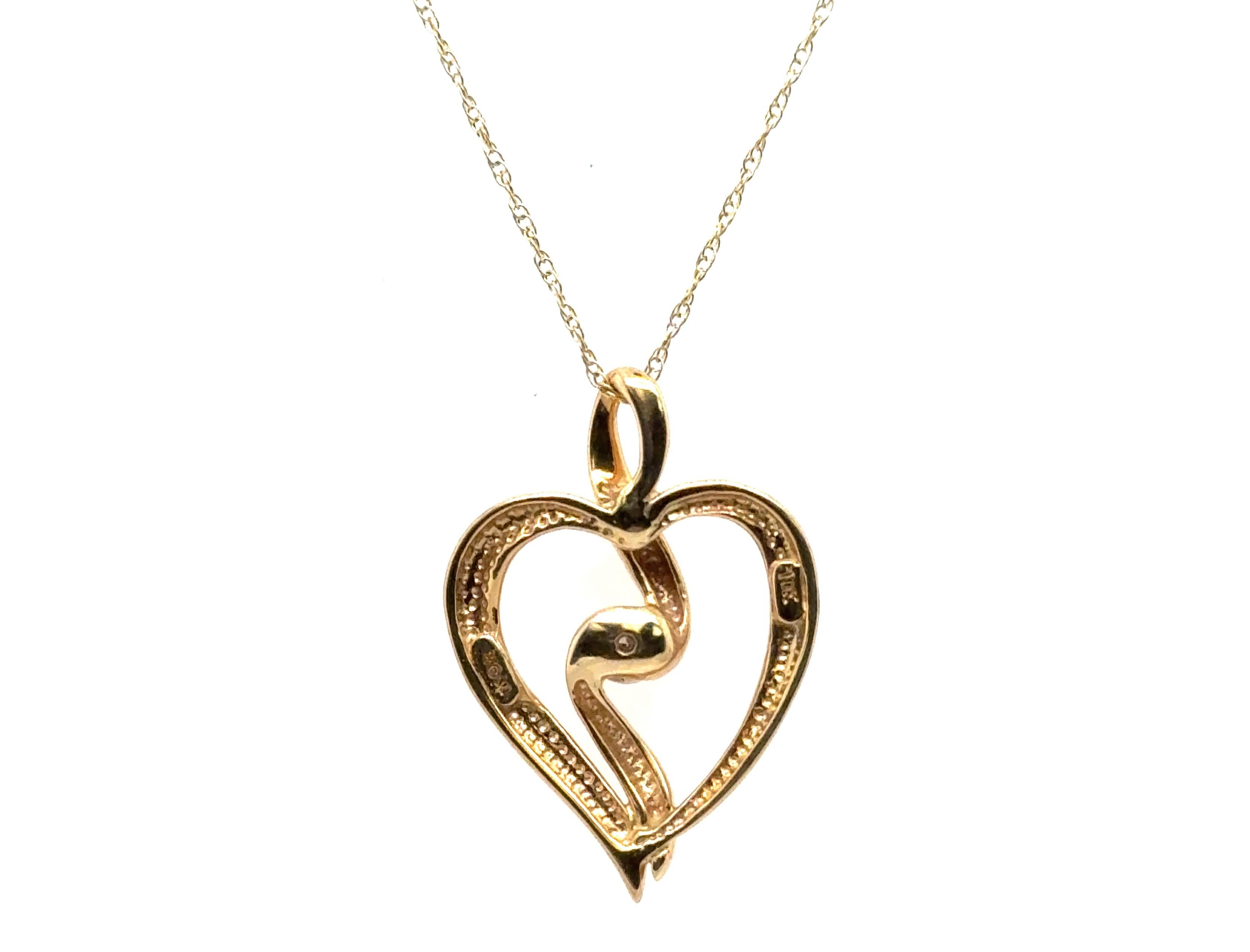 3-Stone Round Brilliant Cut Diamond Heart Pendant Necklace In 10K White Gold With 18" Chain
