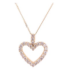 Diamond Heart Pendant Set with 0.50ct of Round Brilliant Diamonds G/VS Clarity