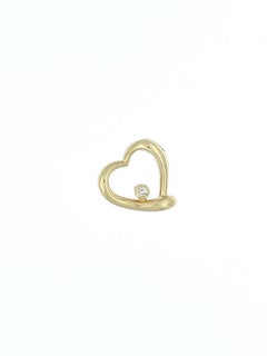 Diamond Heart Pendant with Chain Yellow and White Gold