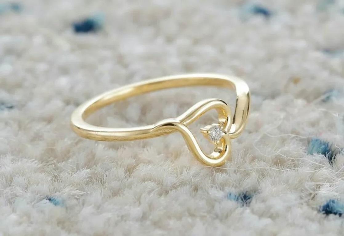 Diamond Heart Ring 14k Solid Gold Fancy Wedding Birthday Ring Minimalist Ring

Additional information:
Base Metal: Yellow Gold, 14k
Main Stone: Diamond
Main Stone Shape: Round
Main Stone Creation: Natural
Main Stone Treatment: Not Enhanced
Secondary