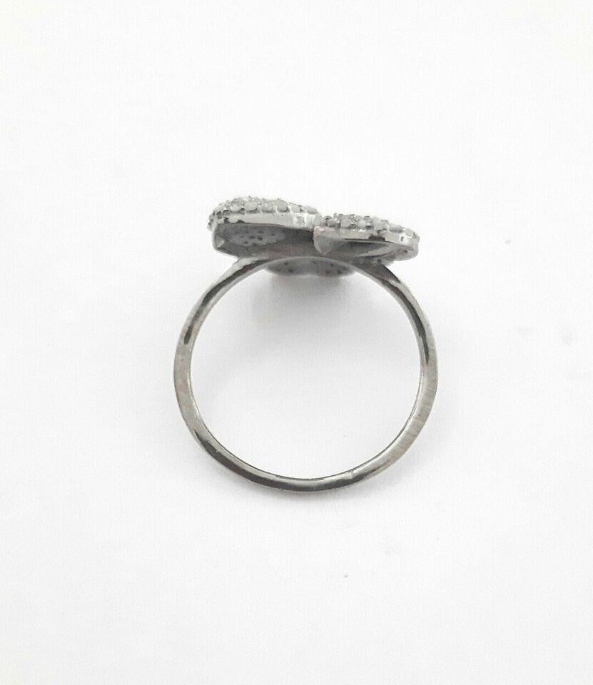 Diamond Heart Ring 925 Silver Diamond Three Heart Ring Mothers Day Gift Jewelry. For Sale 1