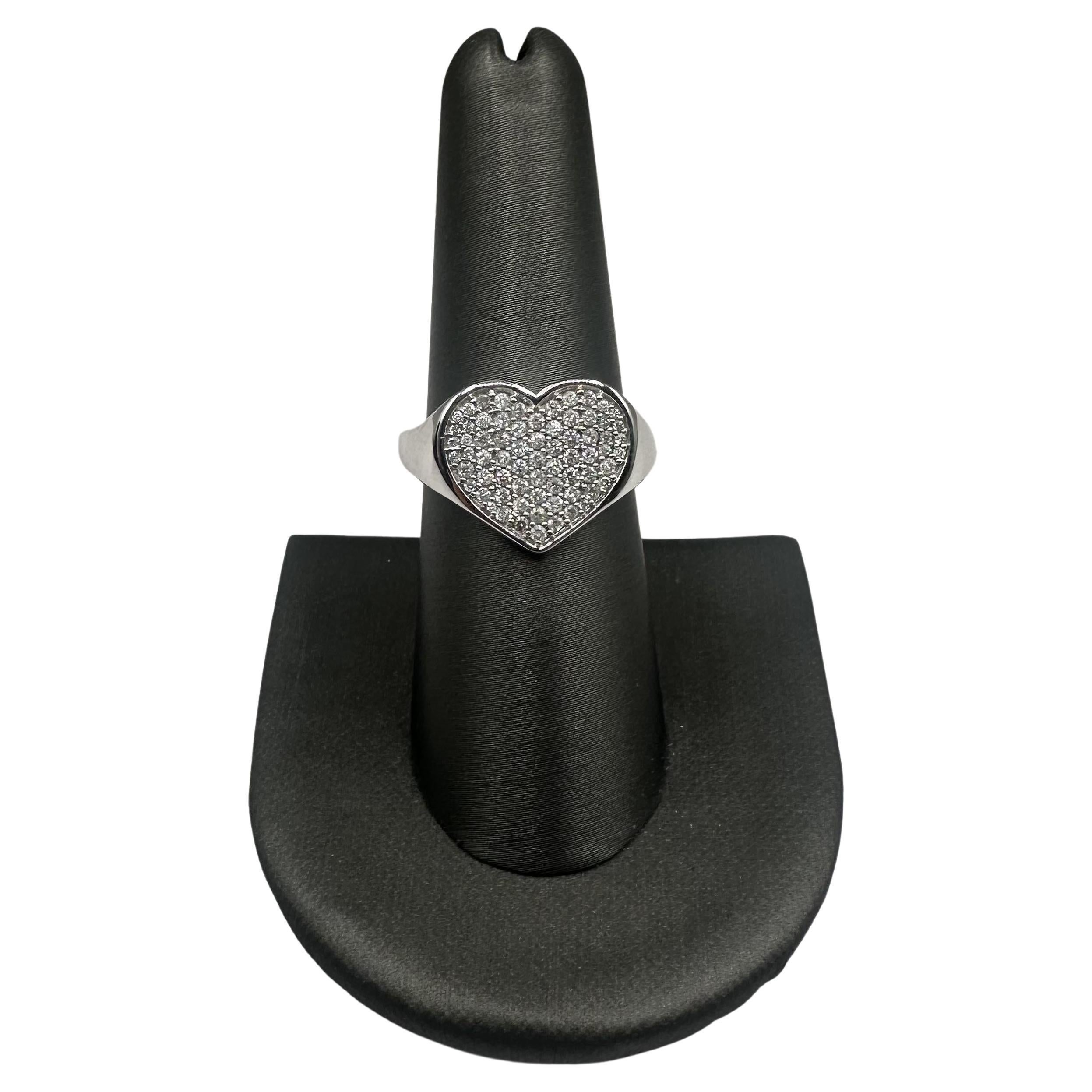 Diamant Herz Ring in 10kt Weißgold - 0,50ctw Diamanten, Größe 7, Neu