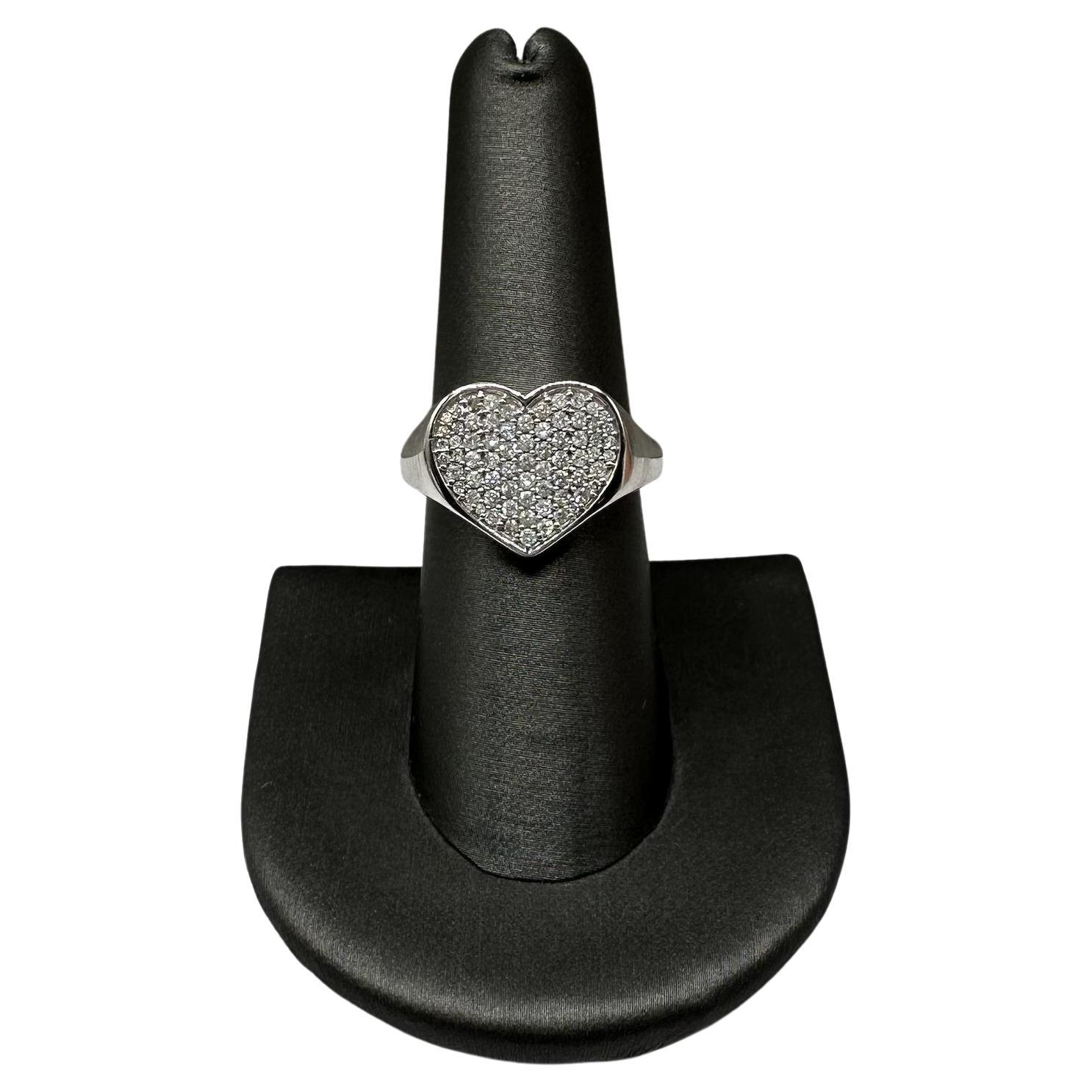 Diamant Herz Ring in 10kt Weißgold -0,50ctw Diamanten, Größe 7, Neu