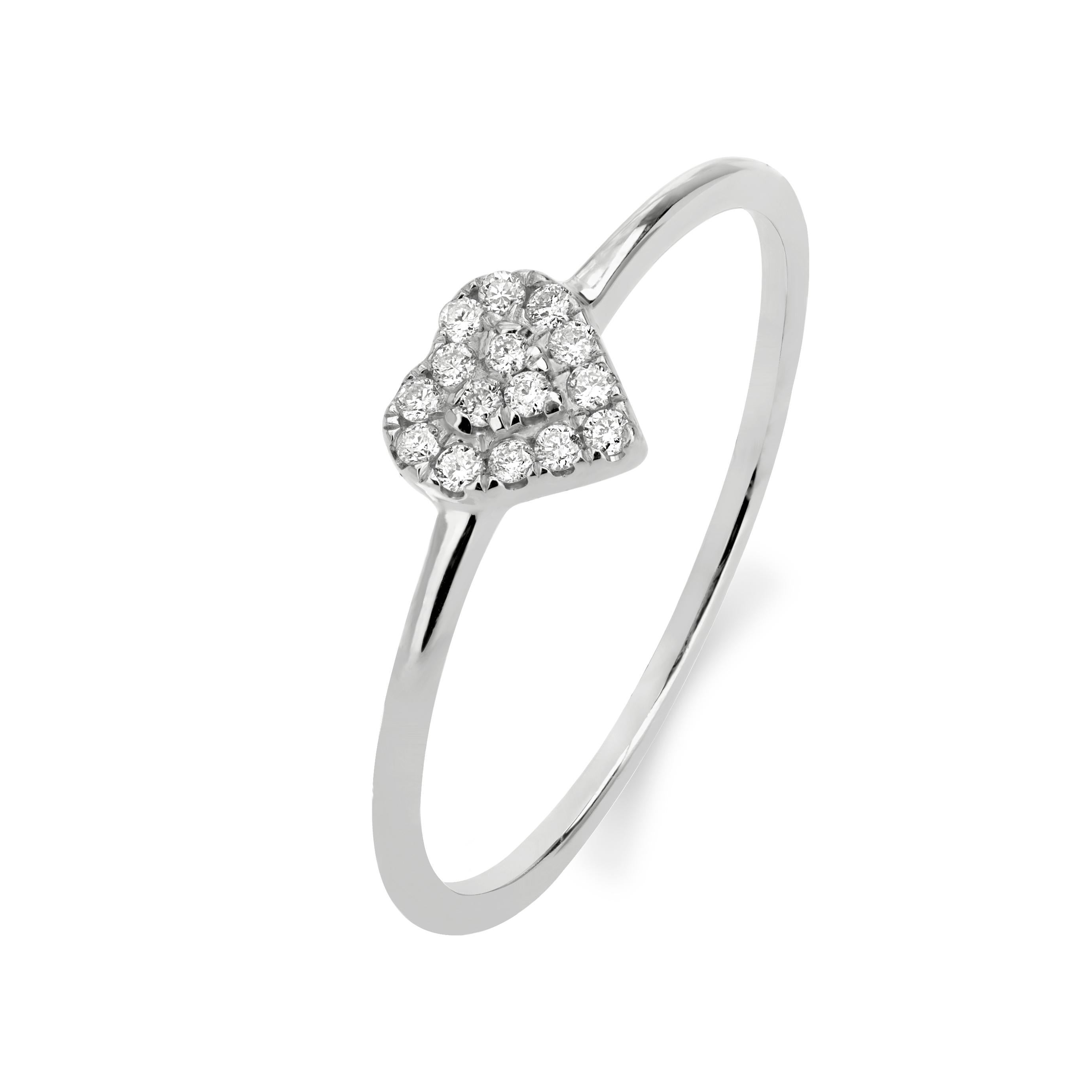 Diamant-Herzring von Luxle aus 18 Karat Weißgold (Zeitgenössisch)