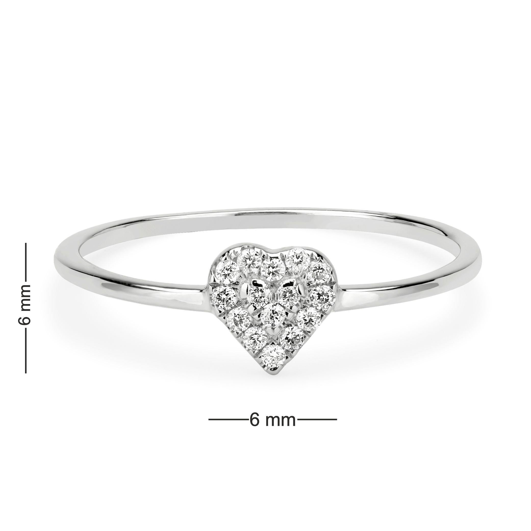 Diamant-Herzring von Luxle aus 18 Karat Weißgold im Zustand „Neu“ in New York, NY