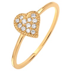 Luxle Diamond Heart Ring in 18K Yellow Gold