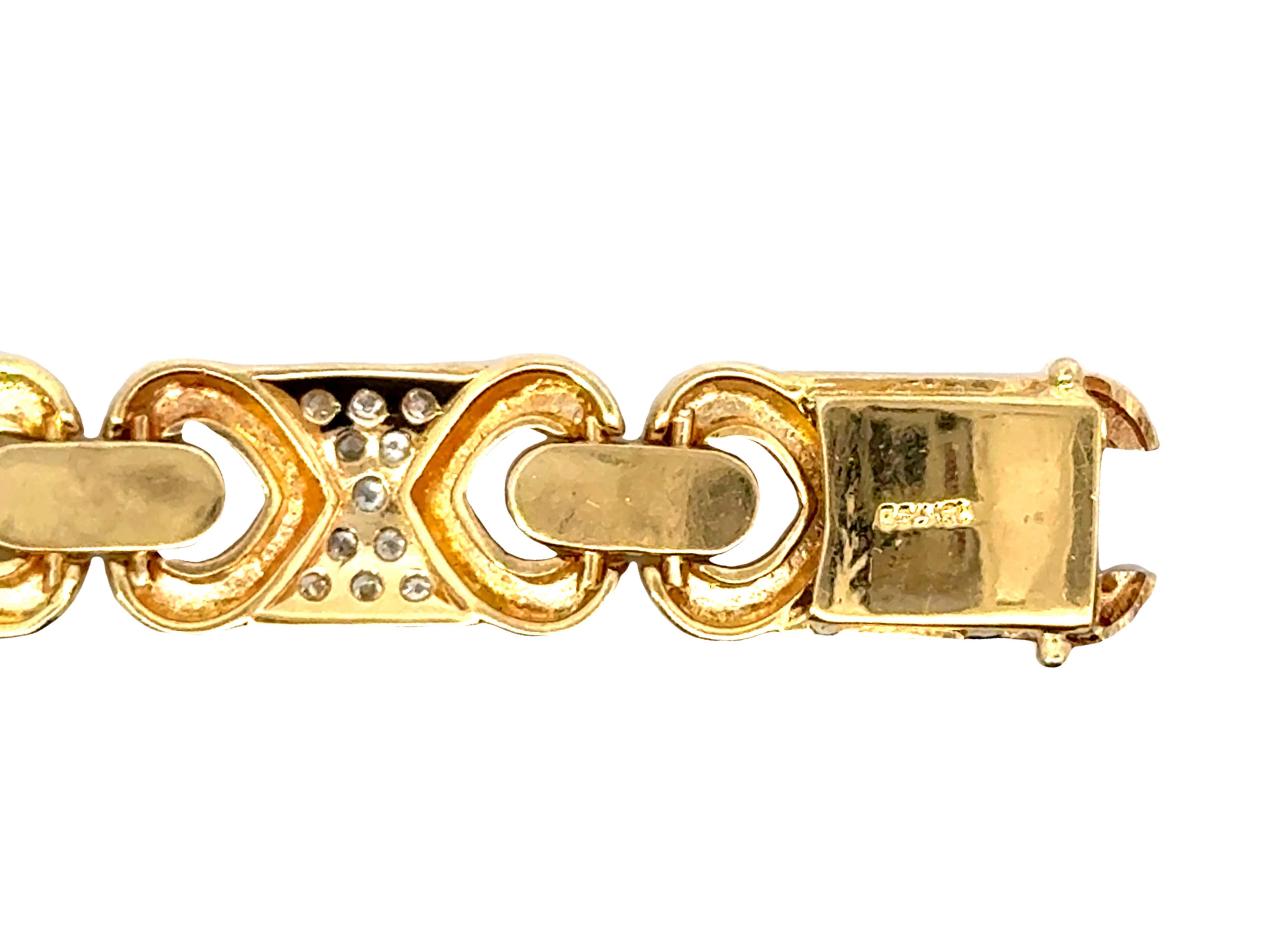 Diamant-Herz- Sectional-Armband aus 18 Karat Gelbgold Damen im Angebot