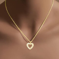 Diamant-Halskette in Herzform 1,20cttw 14k Gelbgold