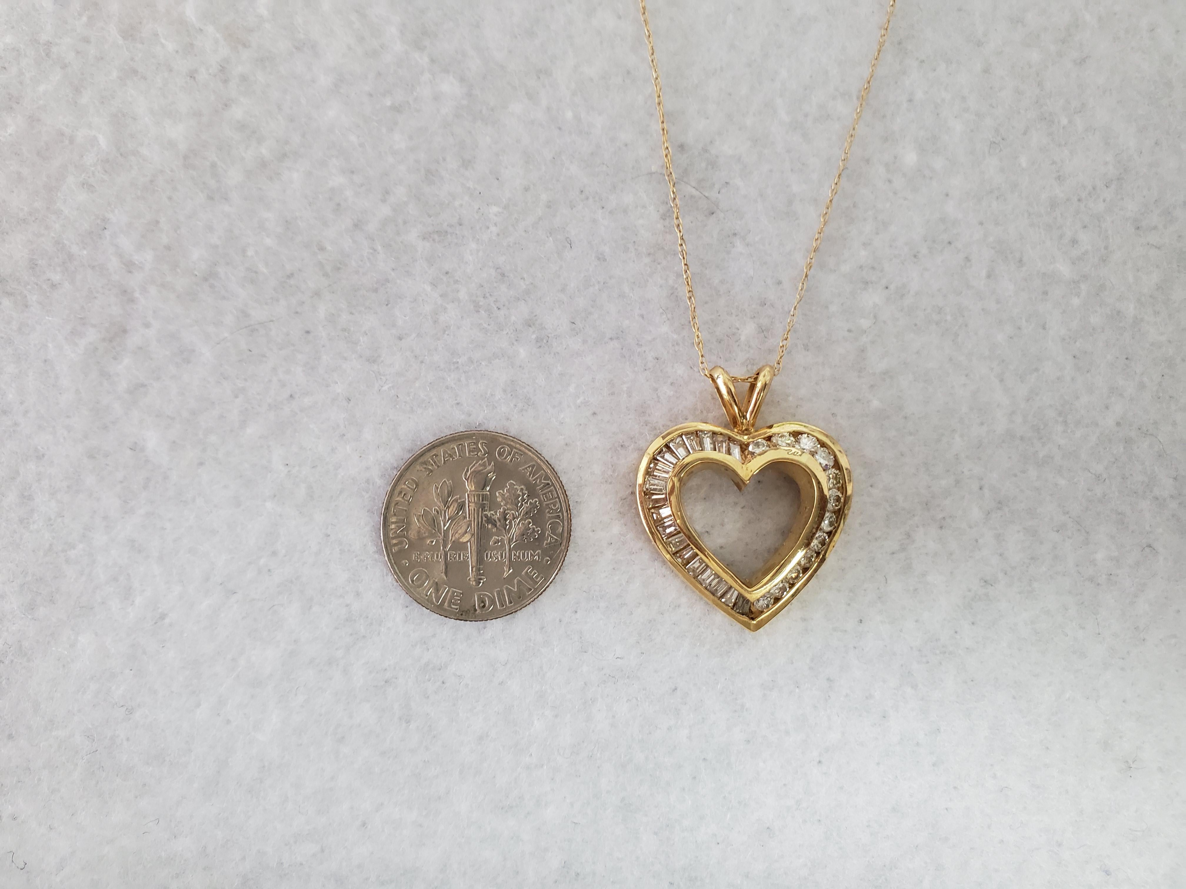 Diamant-Halskette in Herzform 1,20cttw 14k Gelbgold im Zustand „Neu“ im Angebot in Sugar Land, TX