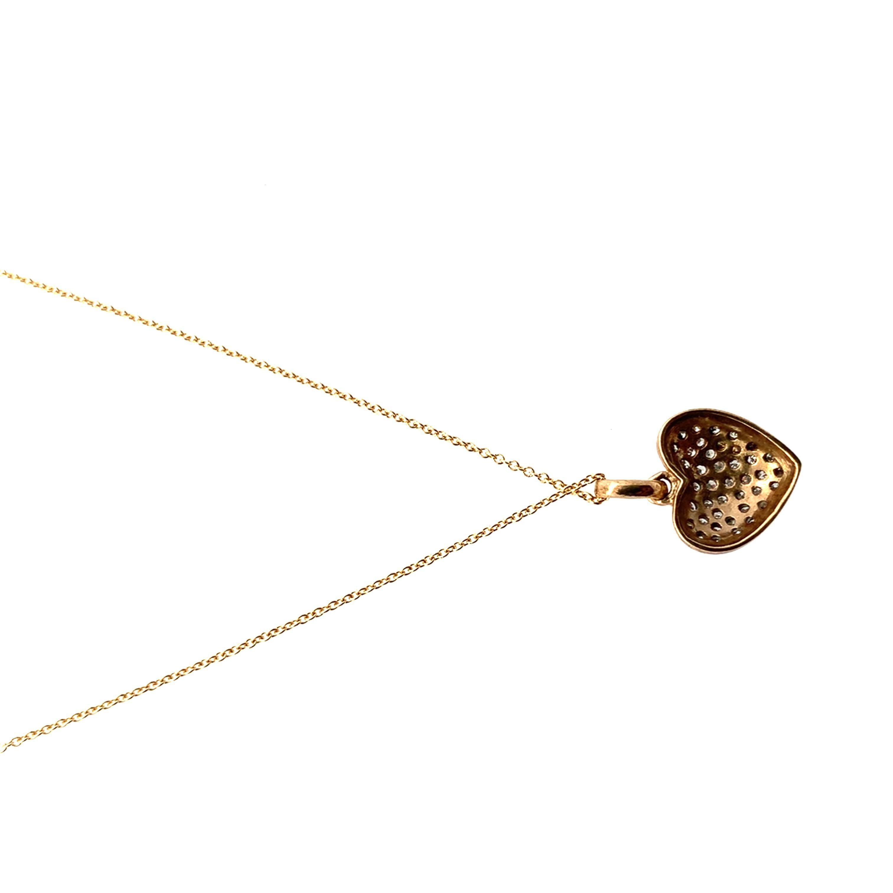 da uomo o donna Collana con ciondolo a forma di cuore in oro giallo in vendita