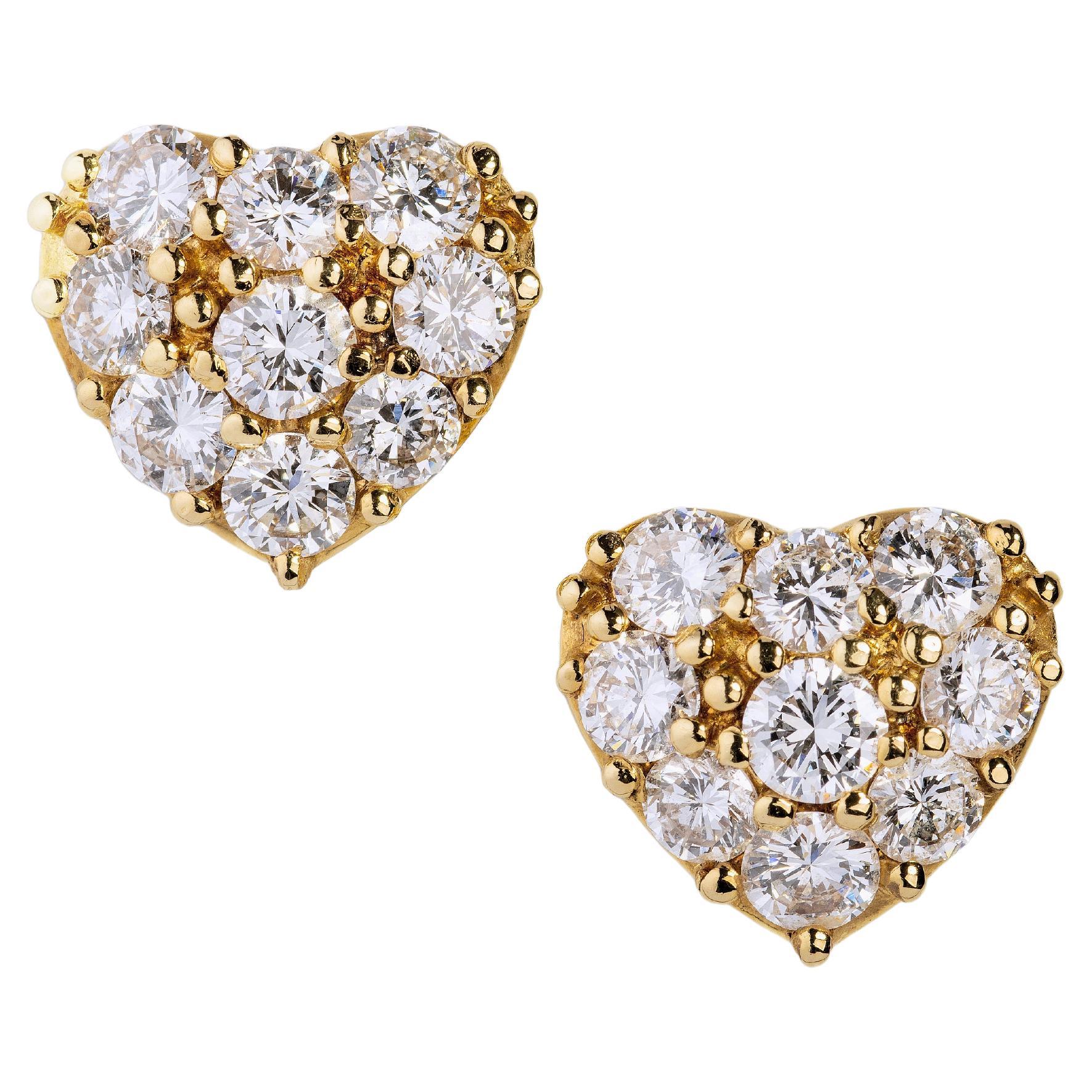 Clous en forme de cœur d'environ 2,9 carats au total