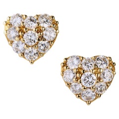 Diamond Heart Shaped Studs Approx. 2.9 Carats In Total