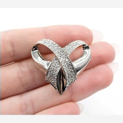 Diamond Heart Slide Pendant in 14k White Gold