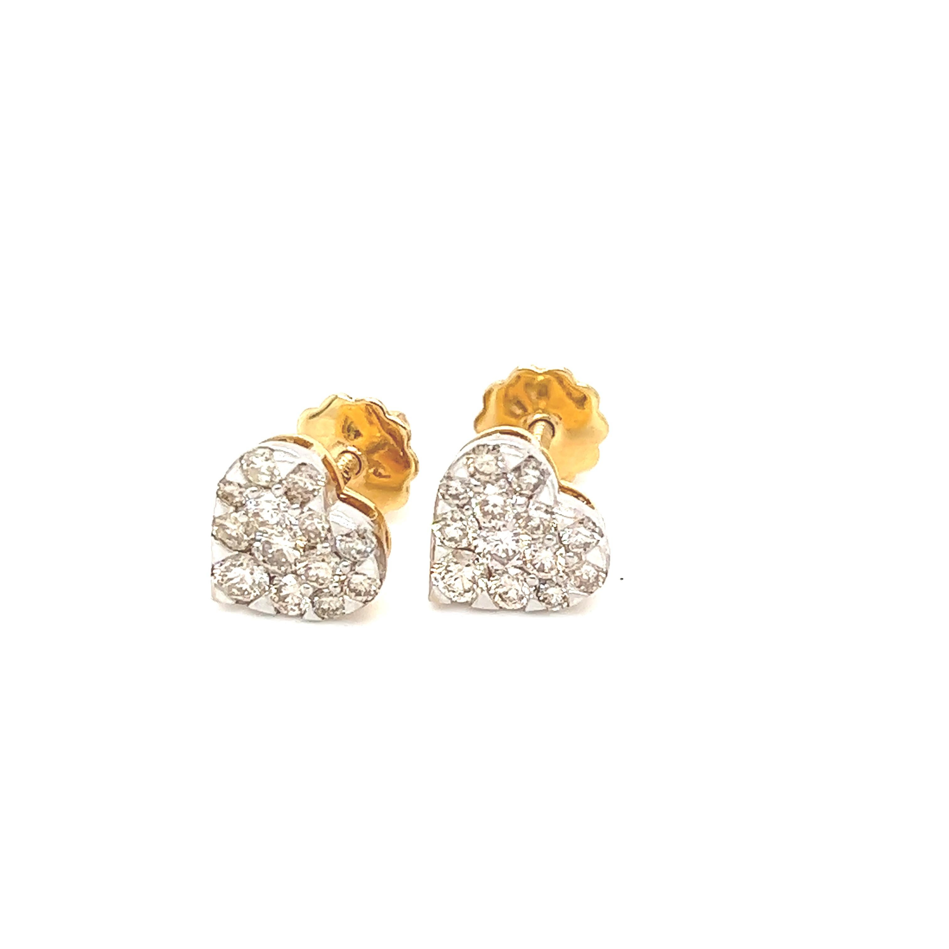 Herzohrstecker mit Diamanten (Kunsthandwerker*in) im Angebot