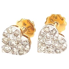 Diamond Heart Studs