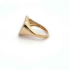 Bague Fashion Diamond Heart Trim 0.12 Carats 14 Karat Yellow Gold 4 Grams