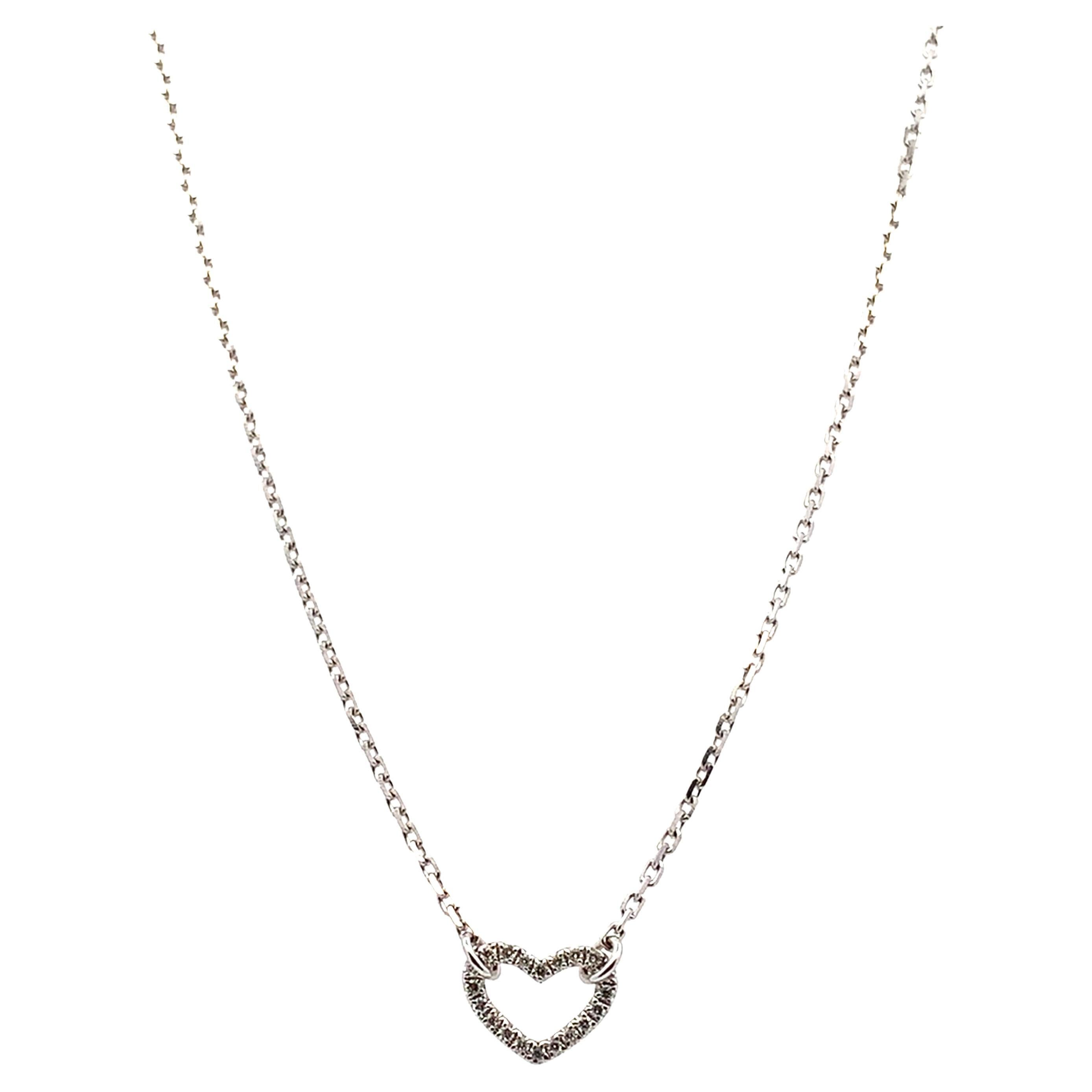 Diamante  collana con ciondolo a forma di cuore in oro bianco 18 carati
