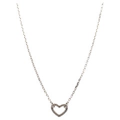 Diamante  collana con ciondolo a forma di cuore in oro bianco 18 carati
