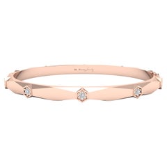 Diamond Hexagon Mirror Bangle in 18 Karat Rose Gold