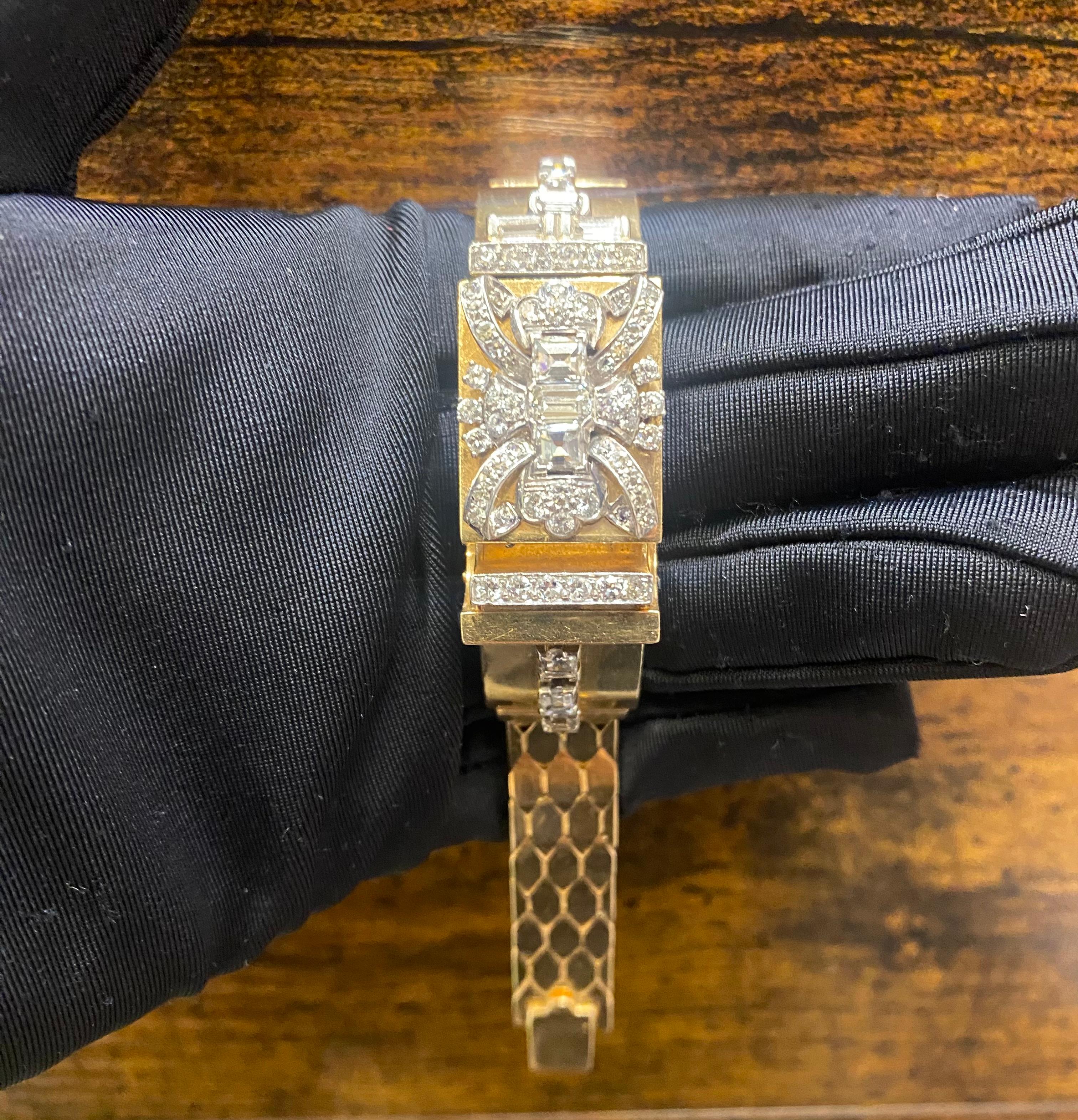 Round Cut Diamond Hidden Watch For Sale