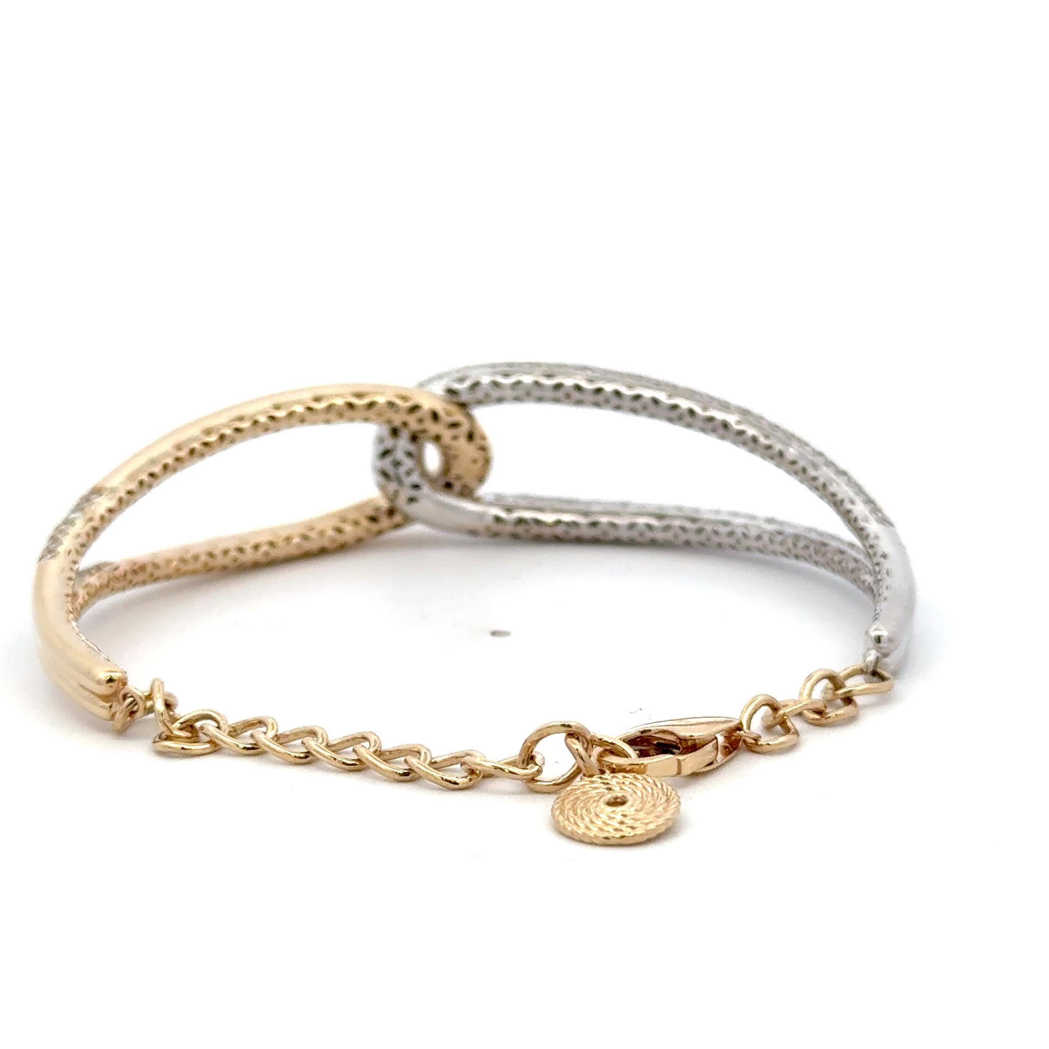 Pulsera Nudo Alto Pulido Diamantes 3,80 Quilates Oro Amarillo 14KT 17 Gramos en venta 2