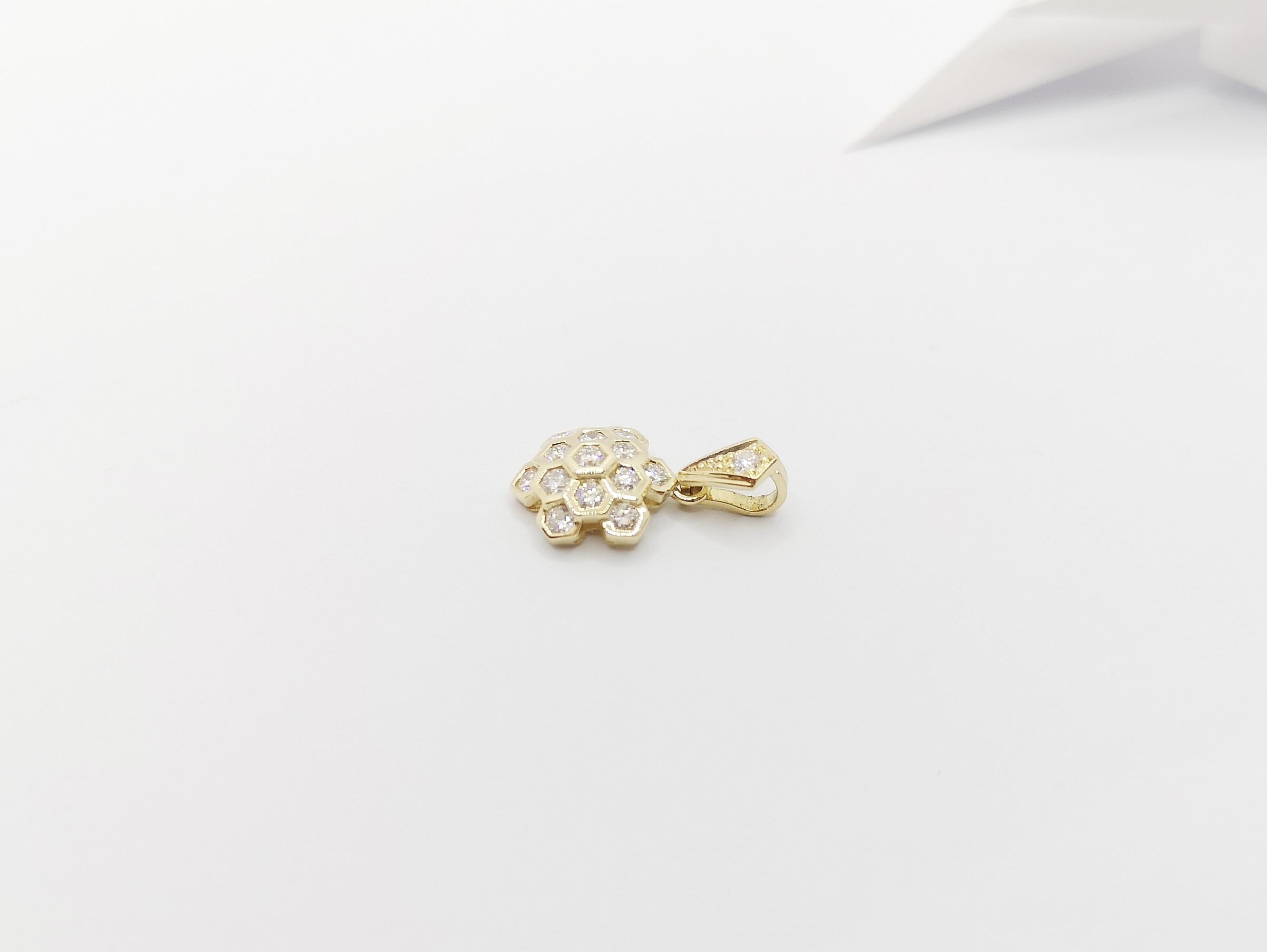da uomo o donna Ciondolo a nido d'ape con diamante incastonato in oro 18 carati in vendita