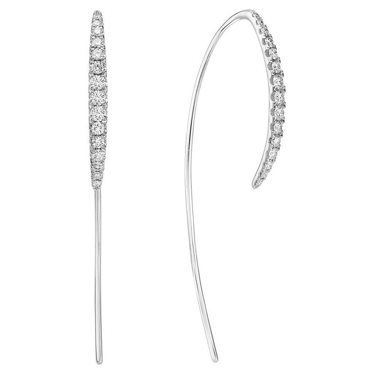 Diamond Hook Earrings For Sale at 1stDibs