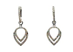 Diamant-Reifen 3 in 1 Ohrringe 1,50ct Mined 14K Weißgold