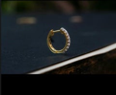 Diamant-Creolen-Ohrring 14k Massivgold 10mm Diamant Huggie-Ohrringe Paar