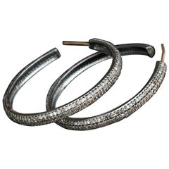Orecchino a cerchio con diamante Orecchino a cerchio in argento 925 Gioielli alla moda Regalo di compleanno.