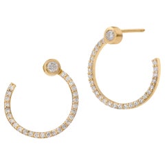 Pendientes de aro de diamantes de 0,70cts, Oro de 18 quilates