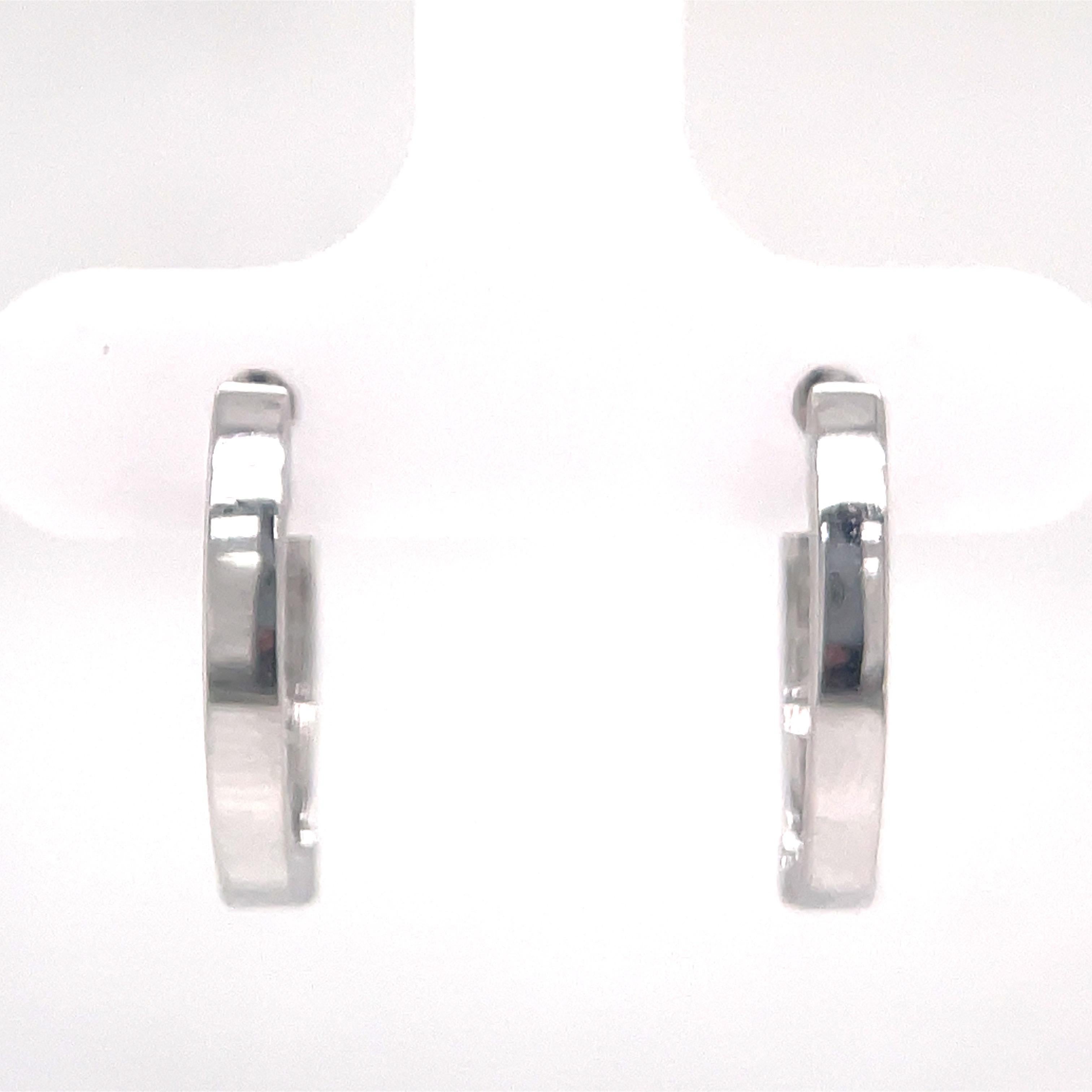 Diamond Hoop Earrings 0.82 Carats 14 Karat White Gold 2.9 Grams For Sale 4