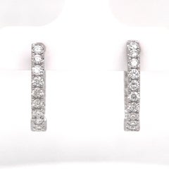 Diamond Hoop Earrings 0.82 Carats 14 Karat White Gold 2.9 Grams