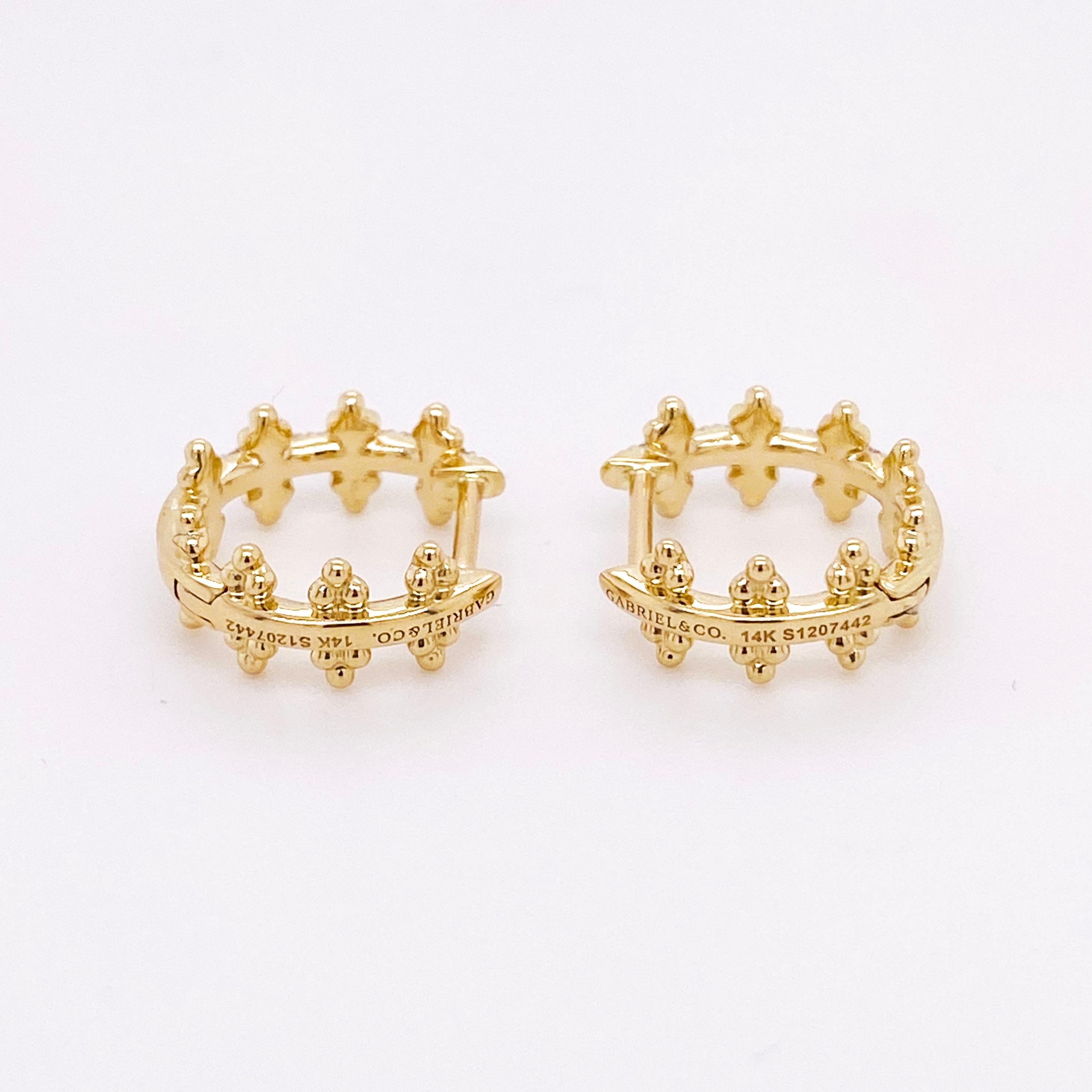 Donna Orecchini a cerchio con diamanti, oro 14 carati, Gabriel EG13575Y45JJ in vendita