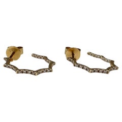Diamant-Creolen aus 14-Karat-Gelbgold, 0,15 Karat Gesamtgewicht, GH I, &New