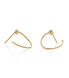 Orecchini a cerchio con diamanti, oro 18 carati