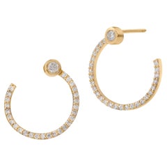 Diamond Hoop Earrings, 18K Gold